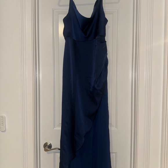 REVOLVE Navy Blue Satin Dress - Picture 2 of 7